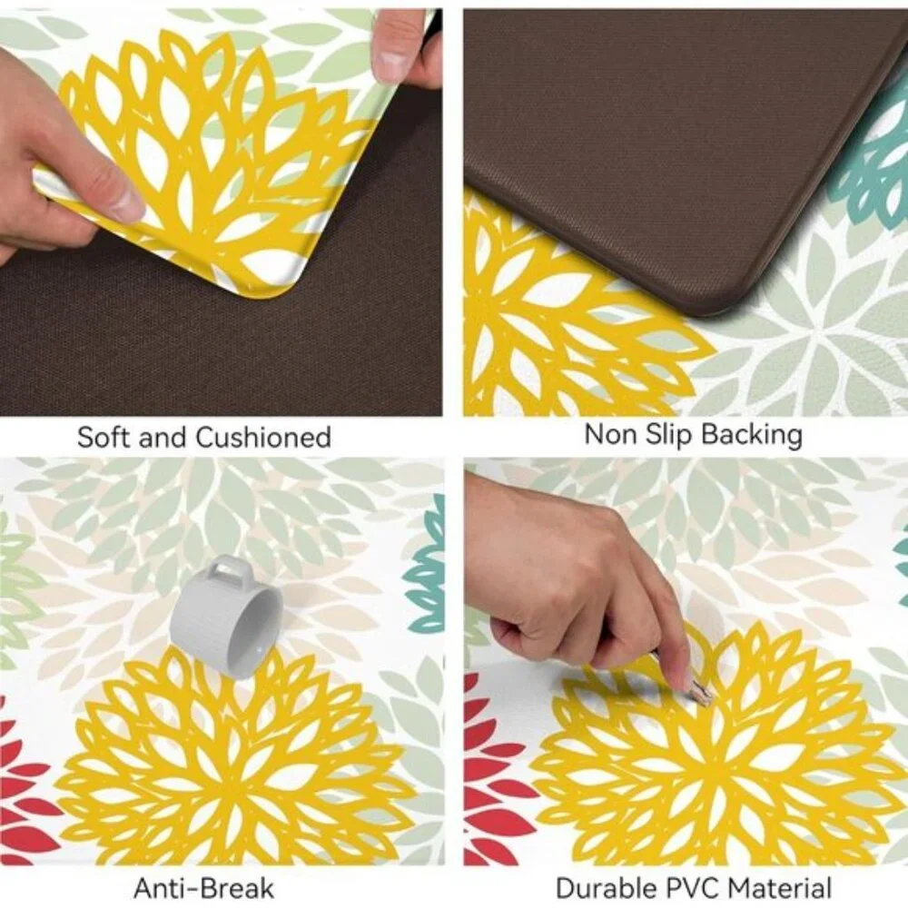 New Set of 2 Cushioned Anti-Fatigue Kitchen Mat, Non-Slip, Waterproof Rugs